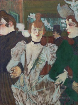 La goulue llegando al Moulin Rouge con dos mujeres 1892 Toulouse Lautrec Henri de Pinturas al óleo